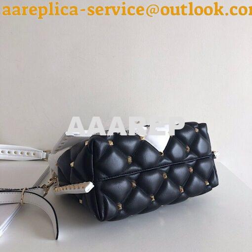 Replica Valentino Candystud Top Handle Bag Black White 2