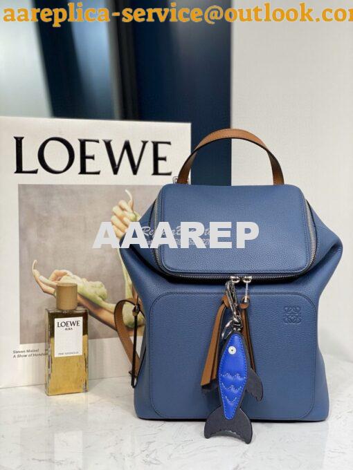 Replica Loewe Goya Small Backpack 66019 Blue/Pecan