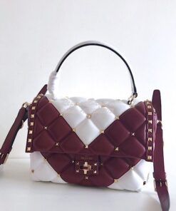 Replica Valentino Candystud Top Handle Bag Wine White