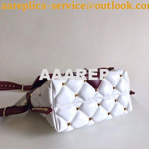 Replica Valentino Candystud Top Handle Bag Wine White 6