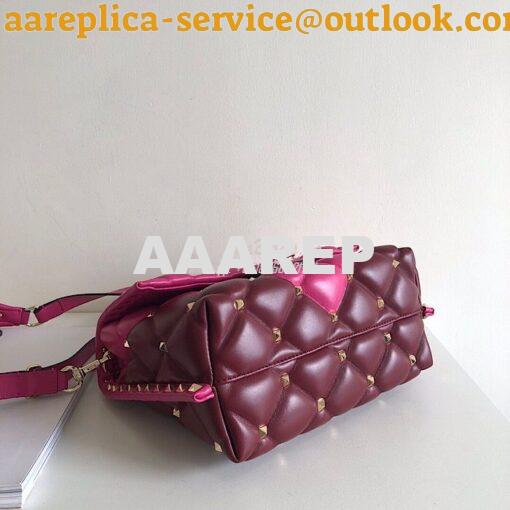 Replica Valentino Candystud Top Handle Bag Wine Fuschia 4