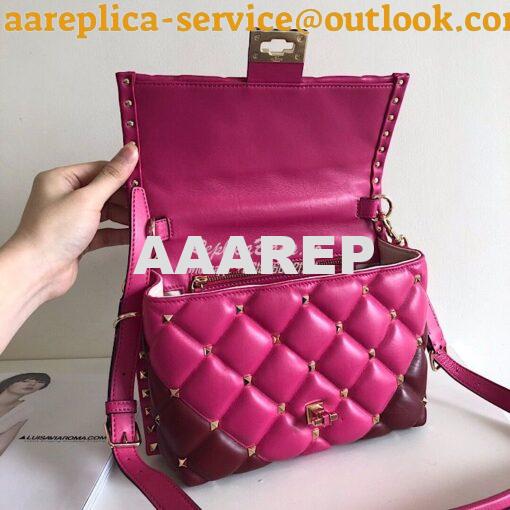 Replica Valentino Candystud Top Handle Bag Wine Fuschia 5