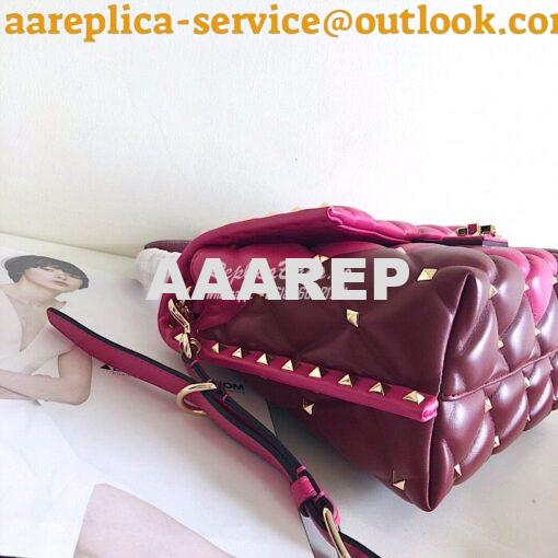 Replica Valentino Candystud Top Handle Bag Wine Fuschia 7