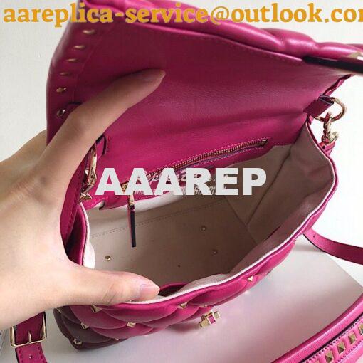 Replica Valentino Candystud Top Handle Bag Wine Fuschia 8