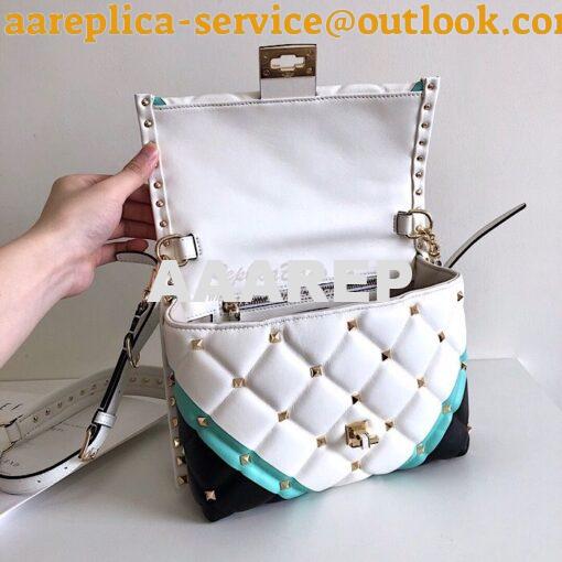 Replica Valentino Candystud Top Handle Bag Green White Black 5