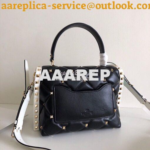 Replica Valentino Candystud Top Handle Bag Green White Black 7