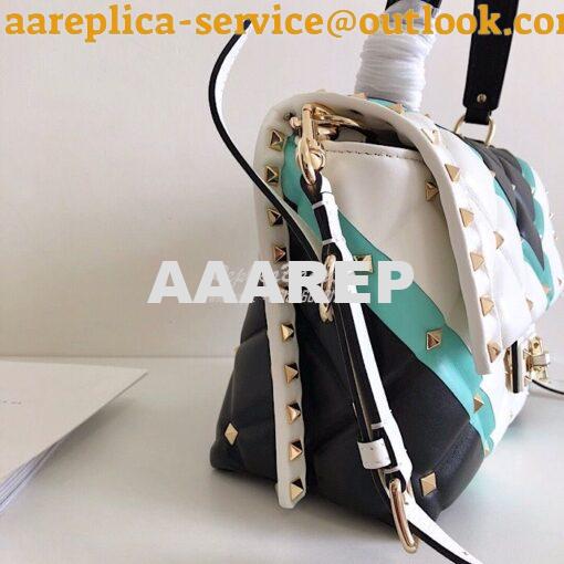 Replica Valentino Candystud Top Handle Bag Green White Black 9