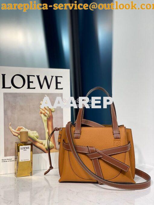 Replica Loewe Gate Top Handle Mini Bag 66042 Light Caramel 2