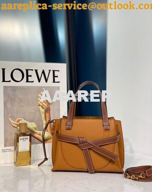 Replica Loewe Gate Top Handle Mini Bag 66042 Light Caramel 3