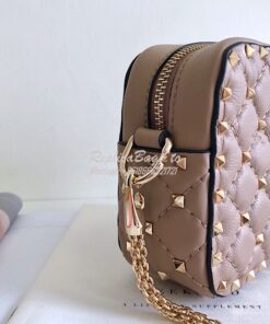 Replica Valentino Garavani Rockstud Spike Camera Bag Rose Poudre 2