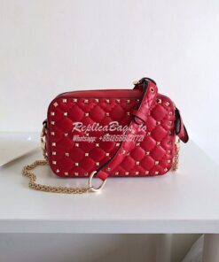 Replica Valentino Garavani Rockstud Spike Camera Bag Red