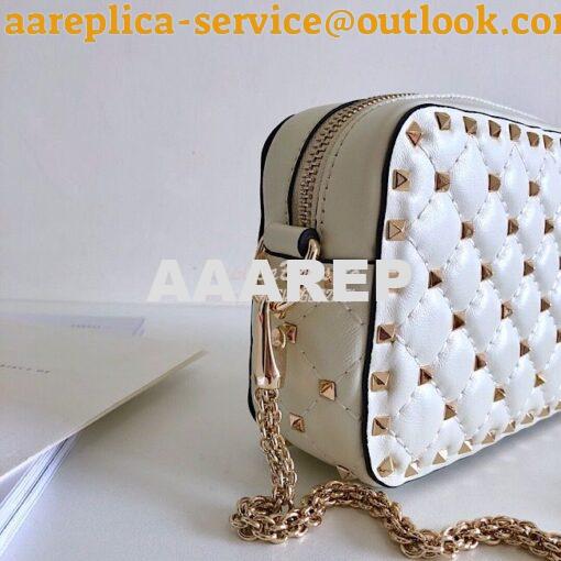 Replica Valentino Garavani Rockstud Spike Camera Bag White 2