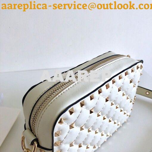 Replica Valentino Garavani Rockstud Spike Camera Bag White 3