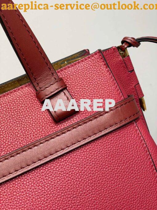 Replica Loewe Gate Top Handle Small Bag 66053 Scarlet Red/Burnt Red 5