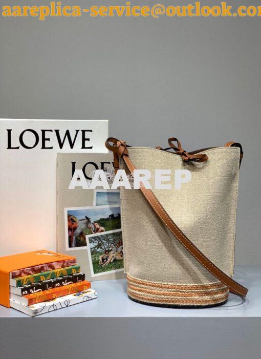 Replica Loewe Gate Bucket in Canvas 66088 Beige