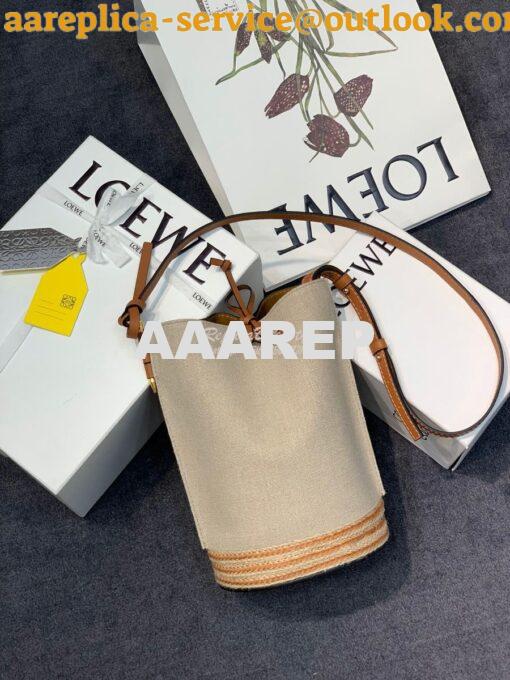 Replica Loewe Gate Bucket in Canvas 66088 Beige 2