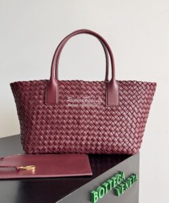 Replica Bottega Veneta BV Medium Cabat Intreccio Lambskin 608810 Barol