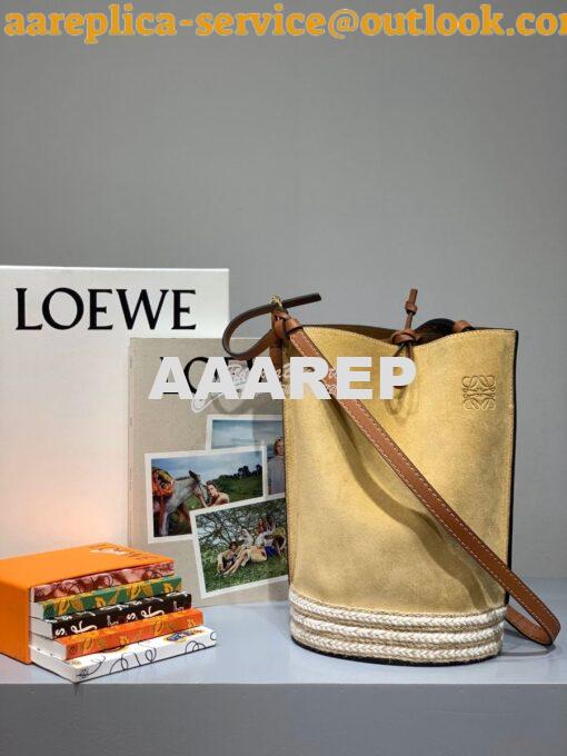 Replica Loewe Gate Bucket in Canvas 66088 Yellow