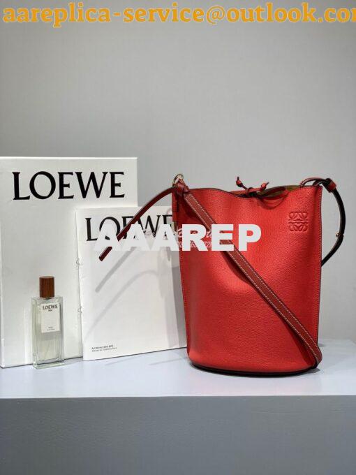 Replica Loewe Gate Bucket 66088 Red/Pecan