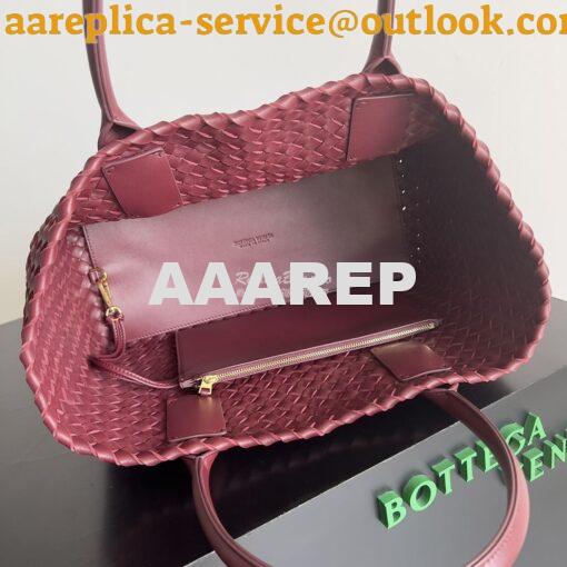 Replica Bottega Veneta BV Medium Cabat Intreccio Lambskin 608810 Barol 6