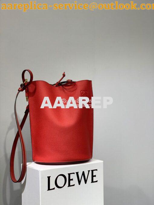 Replica Loewe Gate Bucket 66088 Red/Pecan 3