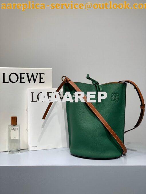 Replica Loewe Gate Bucket 66088 Green/Pecan