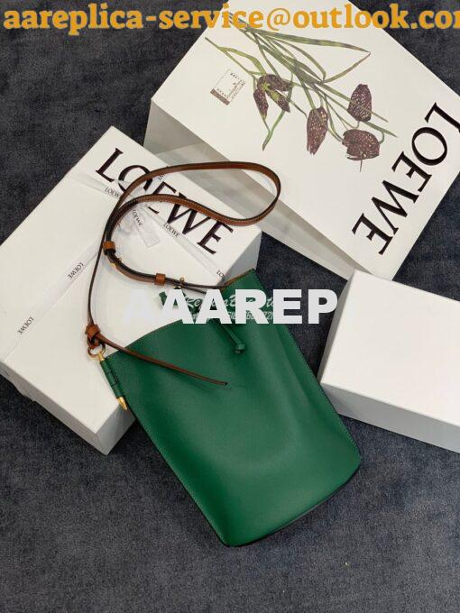 Replica Loewe Gate Bucket 66088 Green/Pecan 2