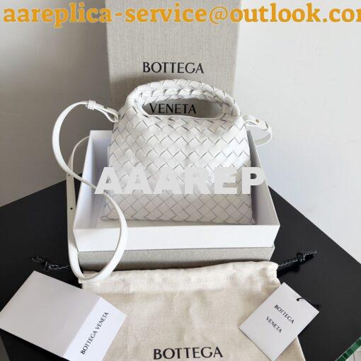 Replica Bottega Veneta BV Mini Hop Intrecciato Leather 777586 White