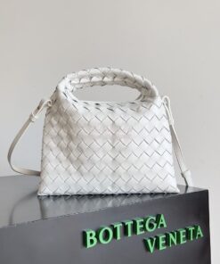 Replica Bottega Veneta BV Mini Hop Intrecciato Leather 777586 White 2