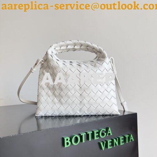 Replica Bottega Veneta BV Mini Hop Intrecciato Leather 777586 White 2