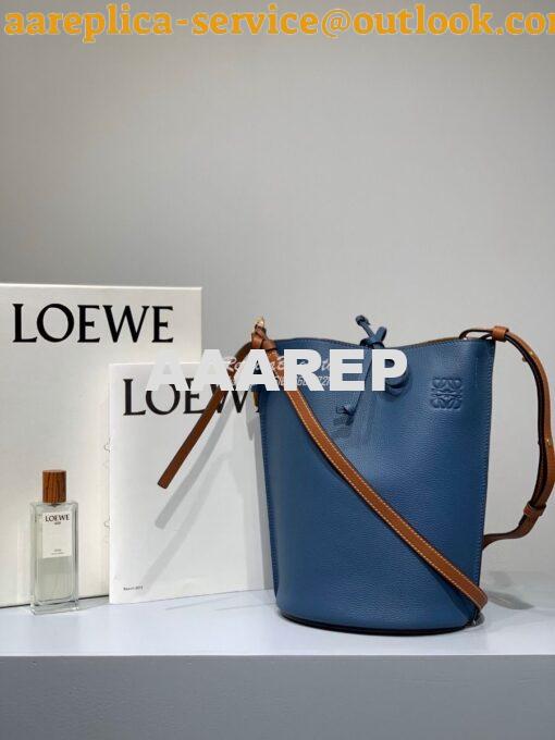 Replica Loewe Gate Bucket 66088 Blue/Pecan