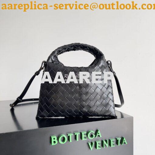 Replica Bottega Veneta BV Mini Hop Intrecciato Leather 777586 Black