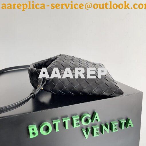 Replica Bottega Veneta BV Mini Hop Intrecciato Leather 777586 Black 3