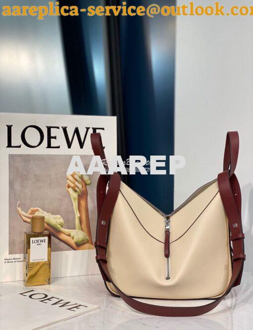 Replica Loewe Hammock Small Bag Smooth Calfskin 66031 Garnet/Ivory 5