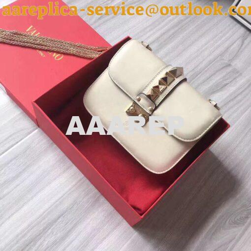 Replica Valentino Garavani Chain Cross Body Bag White 9