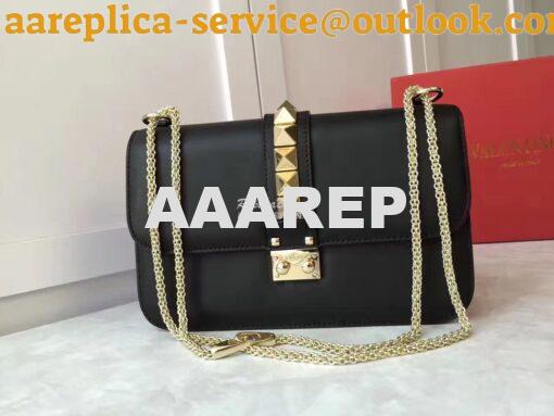 Replica Valentino Garavani Chain Cross Body Bag Black 10