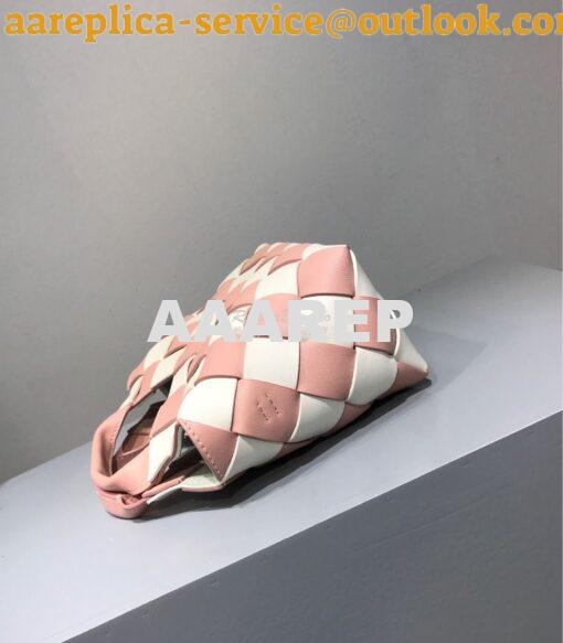 Replica Loewe Mini Woven Basket Bag 66082 White/Pink 6