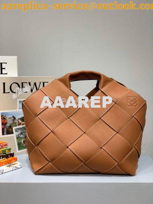 Replica Loewe Woven Basket Bag 66081 Tan 4