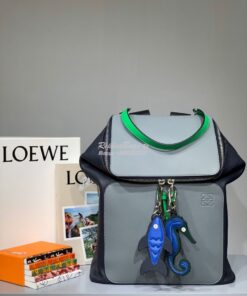 Replica Loewe Goya Backpack in Calfskin 66009 Light Blue/Blue