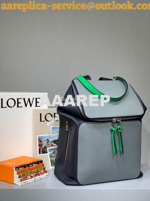 Replica Loewe Goya Backpack in Calfskin 66009 Light Blue/Blue 3