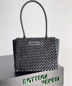 Replica Bottega Veneta BV Patti Top Handle Bag 709420 Black