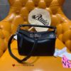 Replica Loewe Small Gate Pocket Bag in Grained Calfskin 16842 Black 10