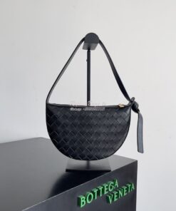 Replica Bottega Veneta BV Mini Sunrise Intrecciato Lambskin 763747 Bla 2