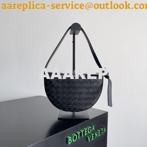 Replica Bottega Veneta BV Mini Sunrise Intrecciato Lambskin 763747 Bla 2