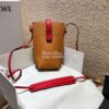 Replica Loewe Small Gate Pocket Bag in Grained Calfskin 16842 Light Ca