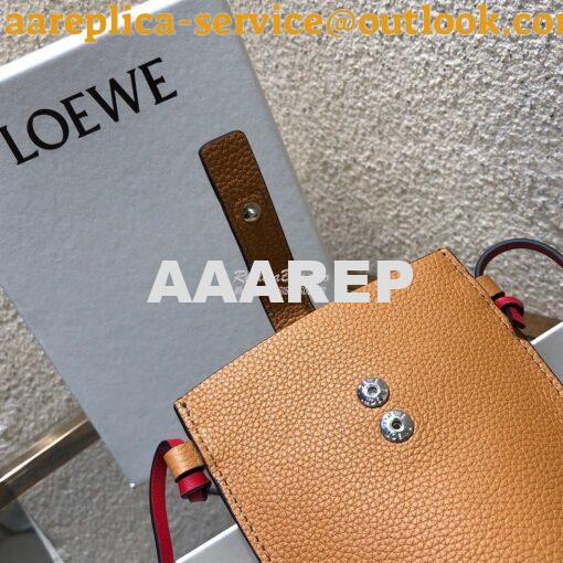 Replica Loewe Small Gate Pocket Bag in Grained Calfskin 16842 Light Ca 4