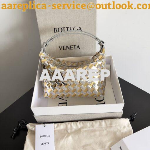 Replica Bottega Veneta BV Mini Wallace Intrecciato mirror laminated le