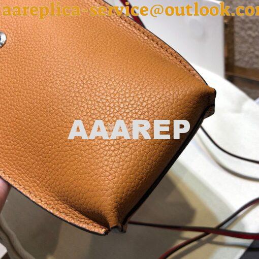 Replica Loewe Small Gate Pocket Bag in Grained Calfskin 16842 Light Ca 6