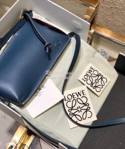 Replica Loewe Gate Pocket in Smooth Calfskin 18756 Blue 2