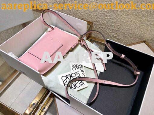 Replica Loewe Gate Pocket in Smooth Calfskin 18756 Pastel Pink 5